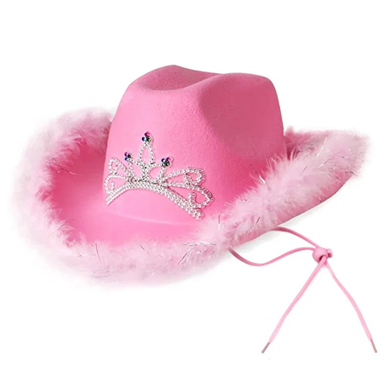 Chapeau de Cowgirl Rose Pailleté – Édition Glamour
