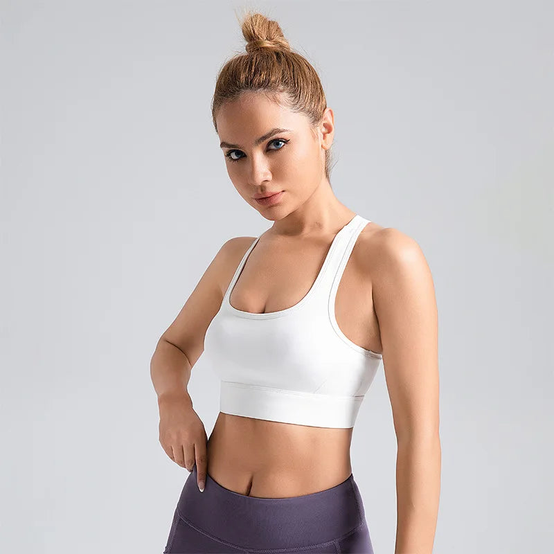 Soutien-gorge de sport pour femme Brassière de yoga Brassières de gym Crop top à fort impact Soutiens-gorge push-up Débardeurs d'entraînement gym Dos en mesh Sous-vêtements Bralette pour dames