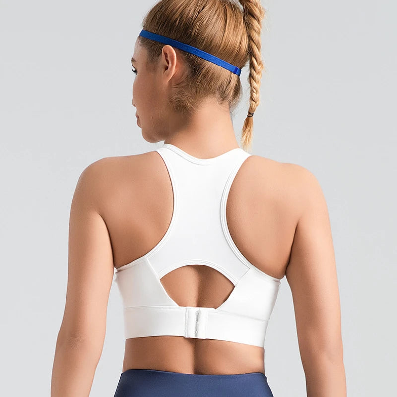 Soutien-gorge de sport pour femme Brassière de yoga Brassières de gym Crop top à fort impact Soutiens-gorge push-up Débardeurs d'entraînement gym Dos en mesh Sous-vêtements Bralette pour dames