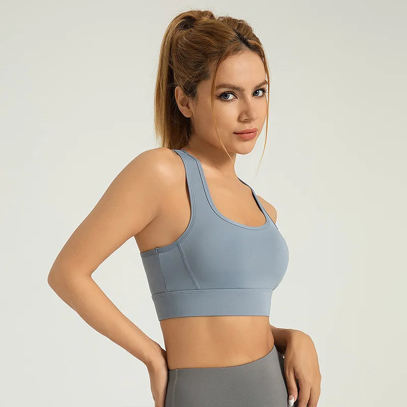 Soutien-gorge de sport pour femme Brassière de yoga Brassières de gym Crop top à fort impact Soutiens-gorge push-up Débardeurs d'entraînement gym Dos en mesh Sous-vêtements Bralette pour dames
