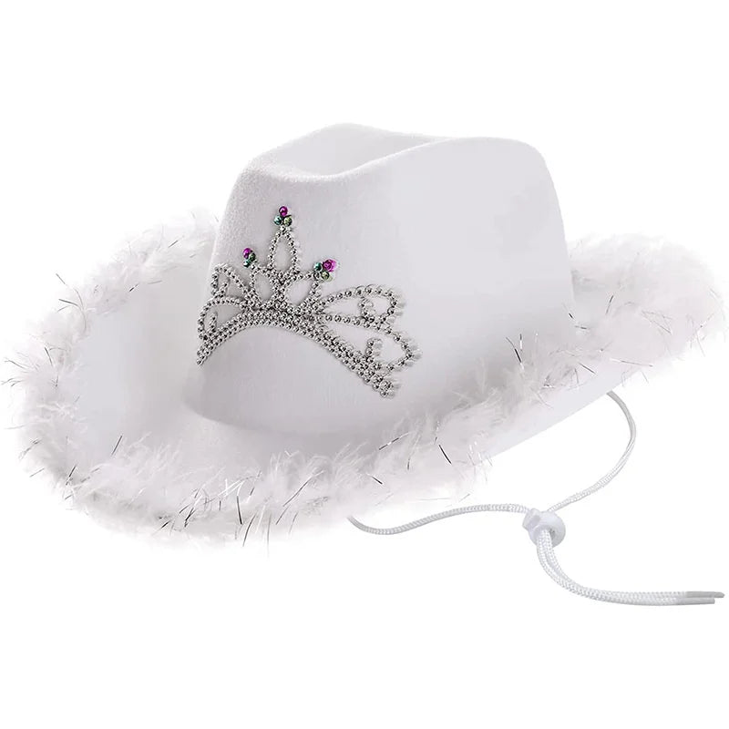 Chapeau de Cowgirl Rose Pailleté – Édition Glamour